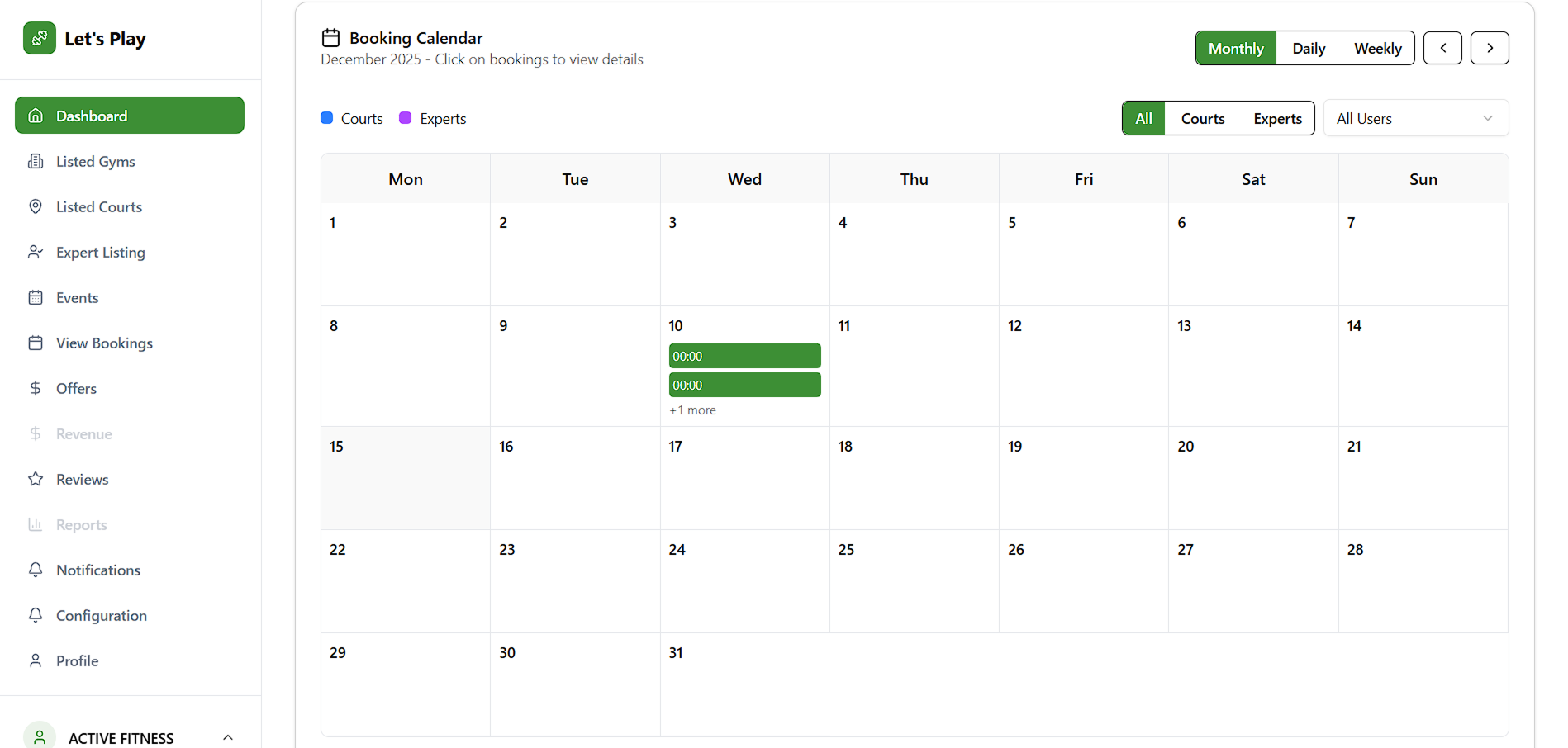 Calendar View